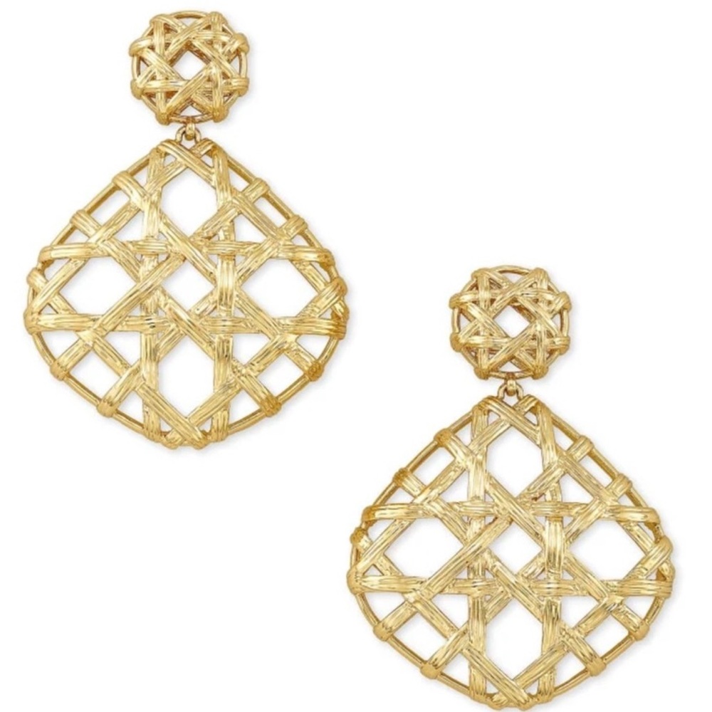Kendra Scott Woven Gold Drop Earrings
